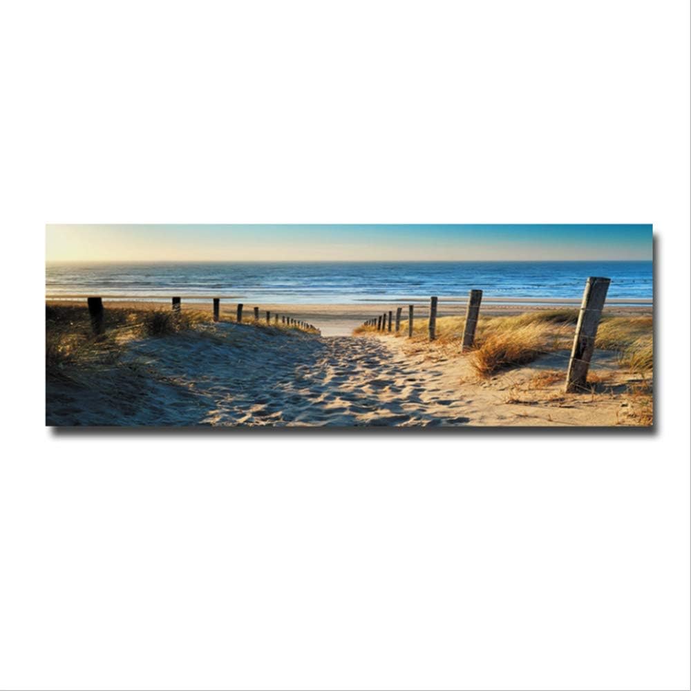 PCWDEDIAN Customizable 3D Canvas Wall Art Beautiful Sea Beach Path Canvas Print Artwork Painting Picture Photo Home Decor 50X100Cm