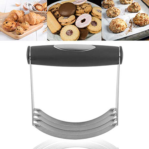 Liineparalle Stainless Steel Dough Blender Pastry Cutter Butter Flour Blender Oil Mixer with Non-Slip Handle Kitchen Baking Tools (Overmold Handle)