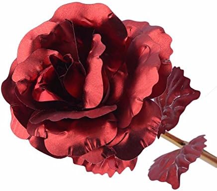 24K Gold Foil Plated Rose Lover's Golden Artificial Rose Flower Mothers day GiftValentine's Day Birthday Wedding Party Gift Decorative Flowers Red