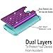 STARSHOP Compatible with Desire 526 Case, Slim Dual Layer Armor Phone Case Cover with Spot Diamond Teal/Purple with Premium Screen Protector