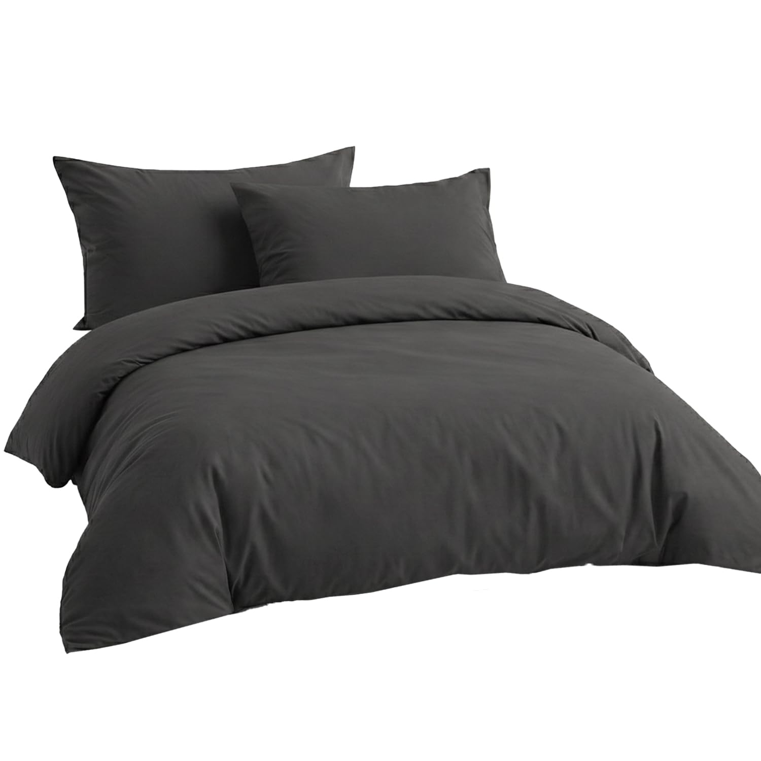 LivinEase Brushed Microfibre Double Duvet Cover Sets - 100 GSM Grey Double Duvet Cover with 2 Pillowcases (50x75 cm) - Hotel Quality Hypoallergenic, Easy Care and Comfortable — image 1