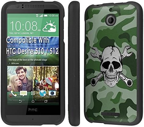 Htc Desire 510 / 512 Case, [NakedShield] [Black] Total Armor Protection Case - [Camouflage Wrench Skull] for Htc Desire 510 / 512