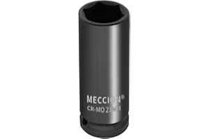Meccion 1/2 Inch Drive deep Impact Socket 21mm Metric, 6 Point Cr-Mo Square Impact Socket, 78mm Length
