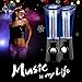 SoundSOUL Dancing Water Speakers LED Speakers Water Fountain Speakers Mini Music Amplifier(6 Colored LED Lights,Dual 3W Speakers, for Your Family) - Black