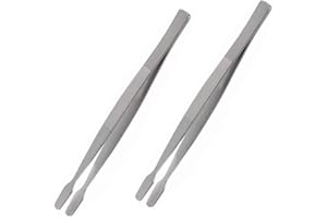 BinaryABC Stamp Tweezers Philately Collector Tools 2pcs (Silver)