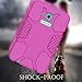 Hocase Galaxy Tab E Lite 7.0 (2016) Case, Rugged Heavy Duty Kids Proof Protective Case for Galaxy Tab E Lite 7.0 SM-T113NDWAXAR/SM-T113NYKAXAR - Deep Pink/Teal Blue