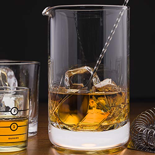 Cork & Mill Cocktail Mixing Glass Set Old Fashioned Kit 24 oz (700