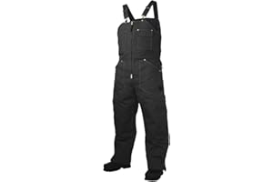 Tough Duck Men's Insulated Duck Bib Overall - Quilted Winter Work Coverall, Waterproof Knee and Seats, Front Knee Pad Pockets
