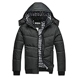 Cocobla Mens Warm Hoodie Hooded Coat Classic Winter Outwear Down Jacket