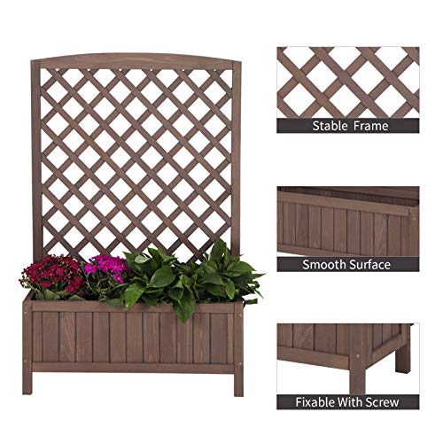 Aivituvin Garden Planter with Trellis Raised Garden Bed 31" L x 47" H Garden Box Outdoor for