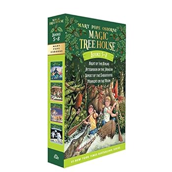 Magic Tree House Boxed Set, Books 5-8: Night of the Ninjas, Afternoon on the Amazon, Sunset of the Sabertooth, and Midnight on the Moon Magic Tree House Boxed Set, Books 5-8: Night of the Ninjas, Afternoon on the Amazon, Sunset of the Sabertooth, and Midnight on the Moon