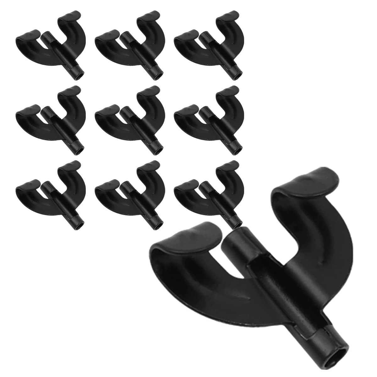 Tiardey 10PCS Drum Claw Hook Percussion Claw Hooks for Bass Drum Percussion Instrument Replacement（Black）