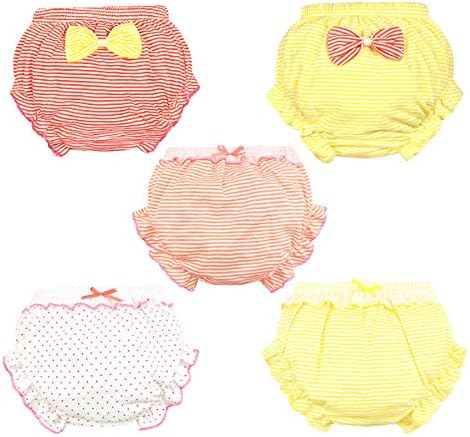 Baby Girls Diaper Cover Bloomers Infant Briefs Stretchy Ruffle Soft Underwear Panties for Toddler Girls 0-4T