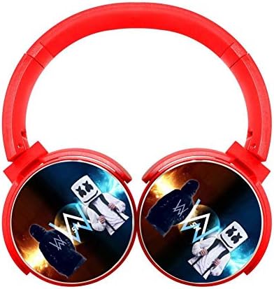 Cool Marshmello-Alan-Walker Wireless Bluetooth Computer Gaming On-Ear Earphones Adjustable Hi-Fi Headphones Foldable Sound Proof Earbuds Best Gift for Youth Adult