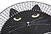 Amajiji Women Lovely Black Cat Folding Silk Fan Handheld Fan for Wedding, Dancing, Church, Party, Gifts (Black)