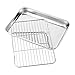 Baking Sheet with Wire Rack, Cookie Sheet Baking Pan Toaster Oven Tray with Cooling Rack, Stainless Steel Eighth Sheet Pan with Rack 9' x 7' x 1', Healthy & Non Stick & Dishwasher Safe