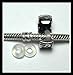 Ten Antique Silver Clip Lock Bead Charms with Rubber Stopper O-rings