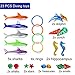Blasoul 23 Pack Diving Pool Toys Underwater Swimming/Diving Pool Toy Rings for Kids Includes 4 Diving Rings,5 Shark Pool Toy,14 Shining Underwater Dive Gem Pool Toy Set Non-Toxic Safe for Kids