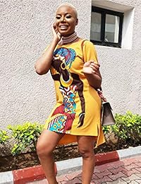 Tradicional africana mujer impresión Dashiki vestido sexy manga corta bohemio falda