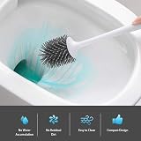 MEKEET Silicone Toilet Brush and Holder 3 Pack White PP TPR view 5