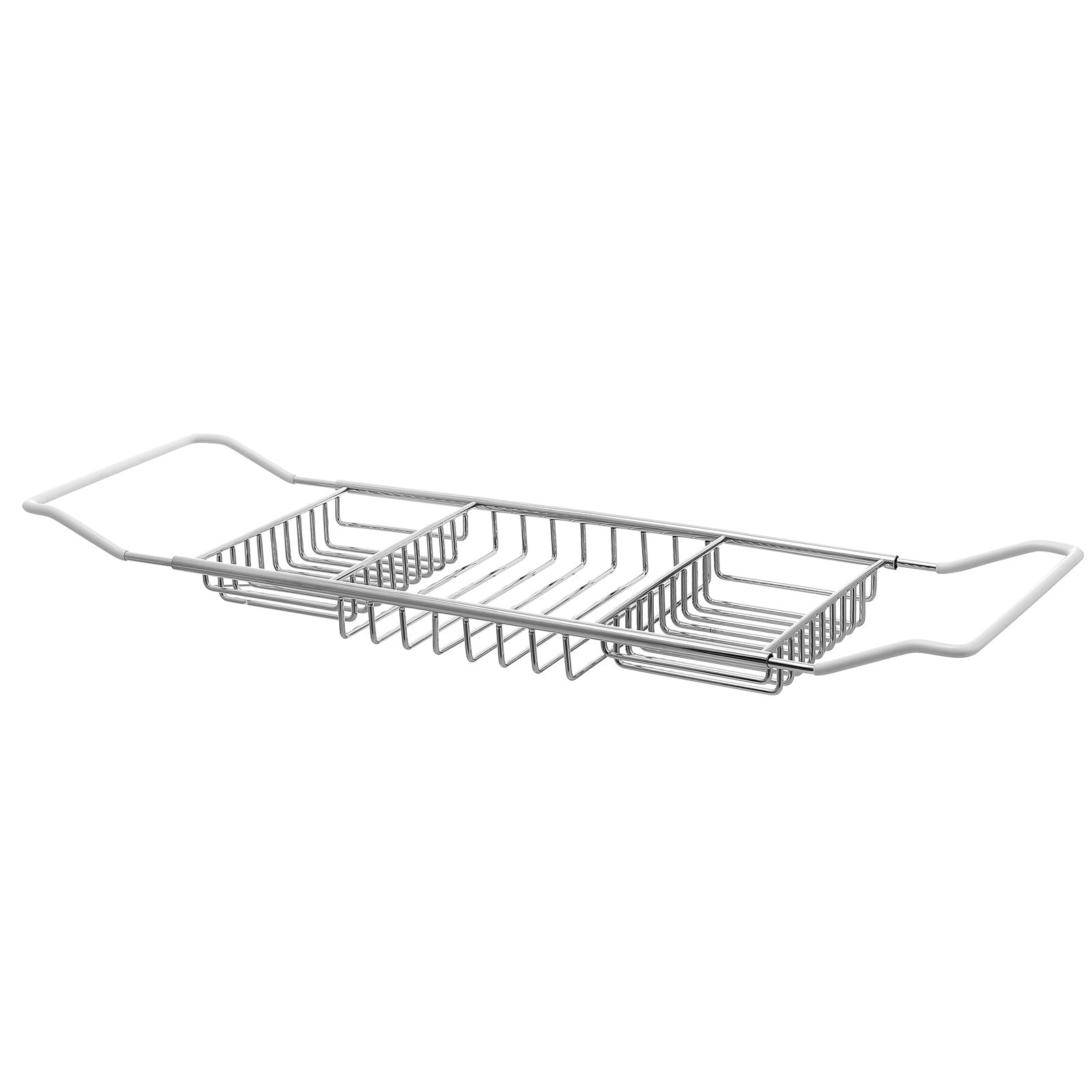 Cabilock Stainless Steel Bathtub Tray Stretchy Anti Slip Bathtub Tray Over Bath Tub Racks for Shower Bath Phone Pad Book Holder Silver