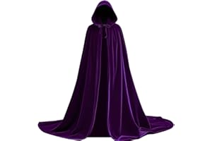 Tianlai Velvet Hooded Cape for Cosplay & Halloween Jedi Robe, Wizard Cloak, for Costume Women Medieval Themed Parties