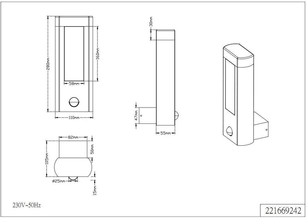 Trio Leuchten 421660242 A + Outdoor Light Aluminium, aluminium, charcoal, Integriert 4.5 wattsW - Image 4