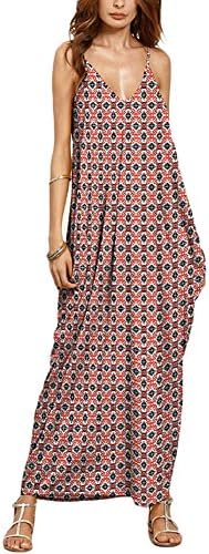 Women Sexy Floral Print Spaghetti Strap Party Maxi Dresses