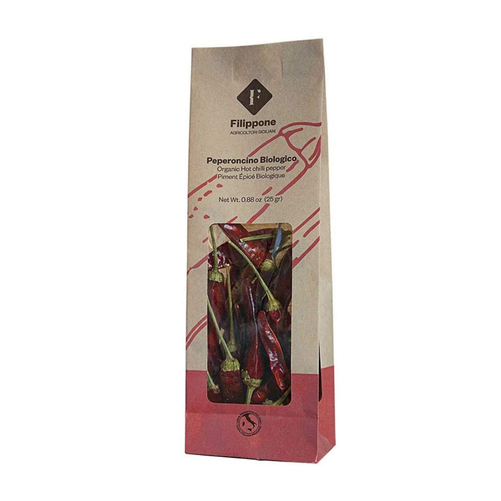 100% Organic Sicilian Dried Hot Chili Pepper | USDA Organic Certified | Incredible Healthy Properties | Perfect For Pastas, Pizzas and Much More | High Mountain Organic Certified Hot Chili Pepper