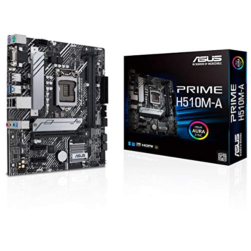 ASUS PRIME H510M-A Carte mère Intel H510 LGA 1200 ATX (PCIe 4.0, M.2, Ethernet Intel 1 Gb, DisplayPort, HDMI, D-Sub, USB 3.2 Gén. 1 Type-A, SATA 6 Gb/s)