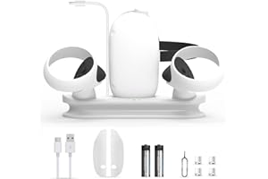 HONGHAO Charging Dock Station for Meta/Oculus Quest 2 - Fast VR Charger Stand for Quest 2 Headset Touch Controller Accessories, Support Elite Strap with Battery, Grey