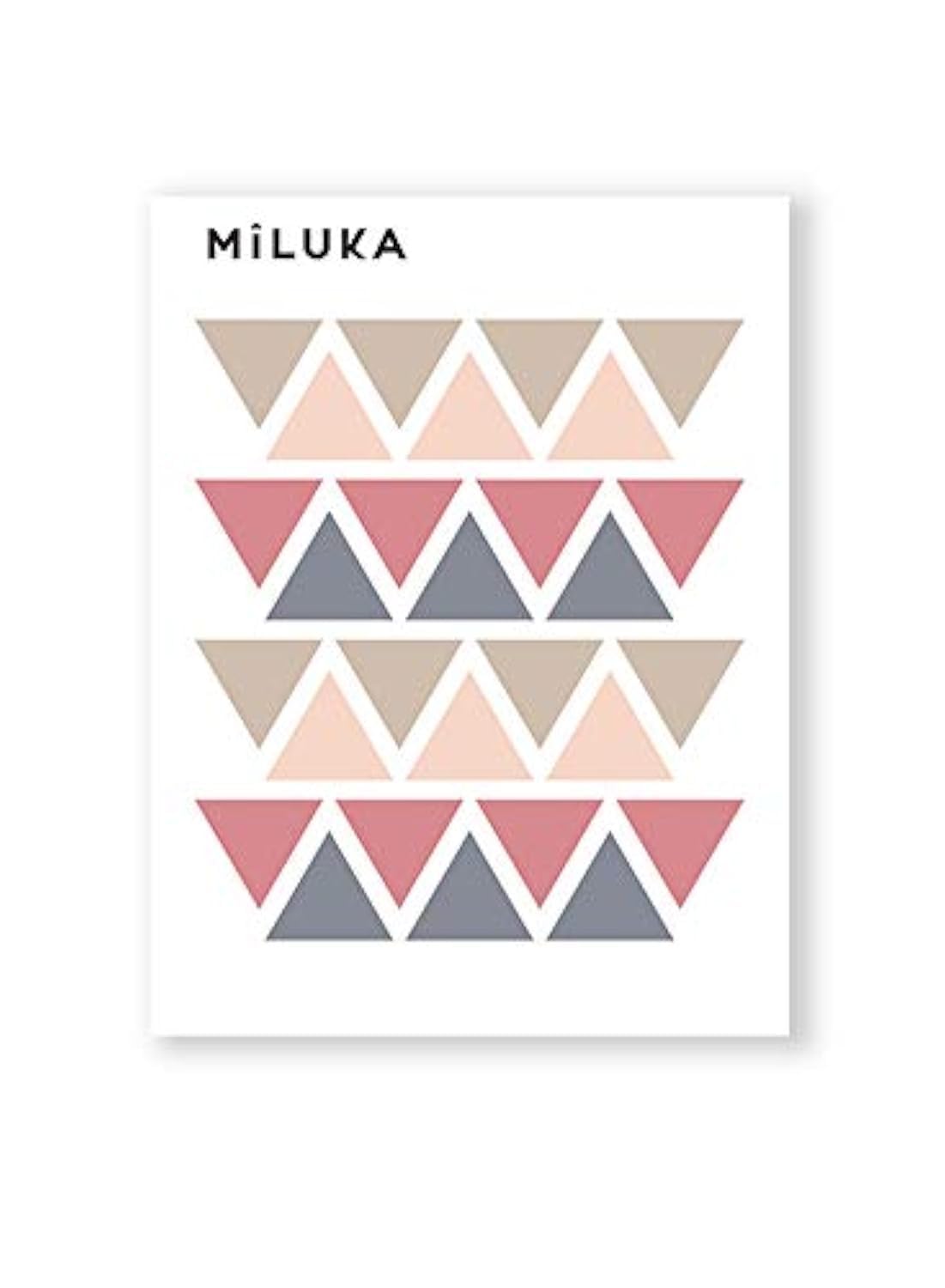 MILUKA Triangle Wall Stickers for Bedrooms, Living Room | Geometric Wall Art Stickers Boho Home Decor | Kids Wall Stickers & Murals Baby Room Decoration | Baby Wall Stickers for Nursery | 56 ud (Pink)