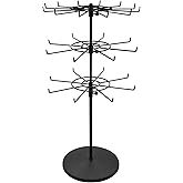 Polmart Heavy Duty Dual Heights (Stand & Tiers) Adjustable Countertop Spinner Display Stand (Black, 3-Tier)