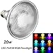 20W LED PAR38 RGB Floodlight Bulb, Lustaled Waterproof Dimmable 16 Color Changing Spotlight E26 Base with Remote Control for Home Party Holiday Courtyard Decoration Lighting