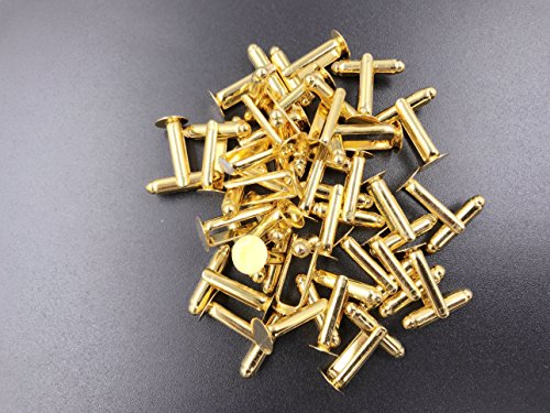 20 Pieces Blank Metal Cufflinks Cuff links Findings Pad Cuff Links Blanks - 8mm (golden)