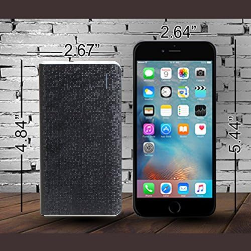 iHangy 8000mAh LED Dual USB External Polymer Battery Backup Power Pack for smart phones,iPads,Tablets and more-365 Days iHangy Warranty-Black
