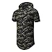 UNRESTRAINED Longline Hoodie Shirts Hip Hop Camo Clothing for Men Camo L