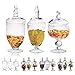 Small Glass Apothecary Jars with Lids, 3-PC Kitchen Canisters 8/9/11-inch , Bathroom Organizers, Decorative Storage Containers For Cookie & Candy Buffet, Home, Party & Wedding Centerpiece, Gift Idea