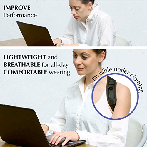 Posture Corrector for Women Men - FRONT ADJUSTABLE and SELF-MOUNTABLE - Back Brace - Back Support - Posture Brace for Back Pain and Neck Pain Relief + BONUS Resistance Band + 2 Comfortable Armpit Pads - Thumbnail 3