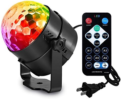 Party Disco Ball DJ Bar Sound Activated Birthday Light Lamp with Remote Control Dj Lighting, RBG , Strobe 7 Modes Stage Par Light for Home Room Dance Parties Club Pub Karaoke Xmas Wedding Show Uigos