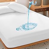 Full Waterproof Mattress Protector Deep Pocket Mattress Cover, Soft Breathable Mattress Pad, Fitted Noiseless Waterproof Bed