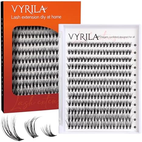 VYRILA Lash Clusters 240pcs Individual Lashes,8-16mm Diy Eyelash Extensions,D Curl Clusters Wispy,3D Natural Look Like Eyelash Extension DIY at Home (Orange 30P-C-8-16mix)