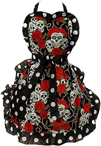Hemet Skulls and Roses Full Apron