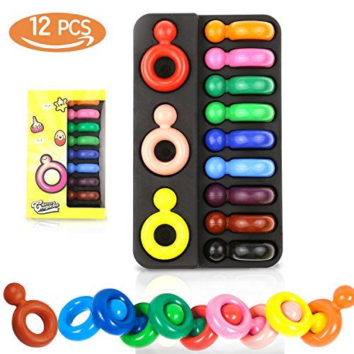 Philonext 12 Colors Painting Finger Crayons for Toddlers, Toddlers Crayons Palm-Grip Crayons Paint Crayons Sticks Toys Paint Crayons Painting Pencil Sticks Washable for Toddlers, Kids, Children, Boys