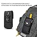 AISCELL XL Size Tactical Clip Holster Rugged Black Nylon Pouch Metal Belt Clip Case for iPhone 16e, 16 Pro, 16,15 Pro, 15, 14 Pro,14, with Bulky Hybrid Protective Cover on