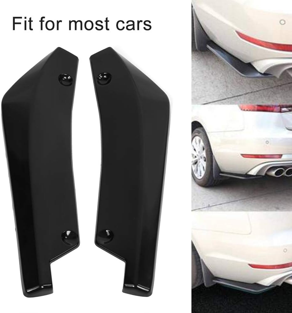 Rear Bumper Lip,KIMISS 2pcs Bumper Protector Universal Car Rear Bumper Lip Spoiler Canard Anti-crash Diffuser Angle Splitter Protector Wrap Angle Splitter - Image 4