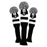 Hireko Sock Retro Head Cover Set (3-Pack), Black