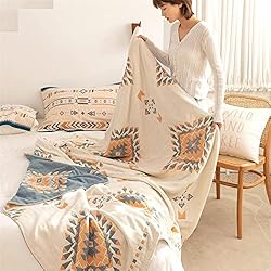 100% Cotton Throw Blankets for Couch Bed Chair