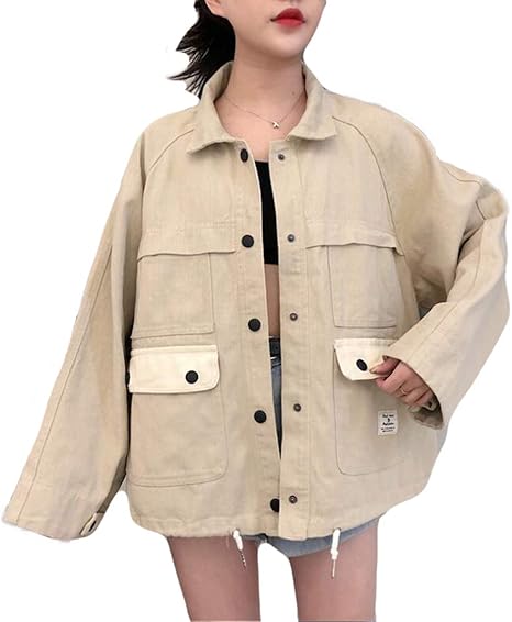 Amazon Piite ブルゾン レディース 秋服 ワークジャケット ゆったり 野球服 アウター カジュアル トップス 学生コート トレンチコート おしゃれ 長袖 ジャケット ストリート系 コート ジャケット 通販