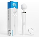 CYCMIA Handheld Cordless & Rechargeable Back Massager - Quiet Waterproof Full Body Massage Device for Muscle Tension, Aches Relief, Sports Recovery and Deep Relaxation with 20 Modes & 8 Speed Settings